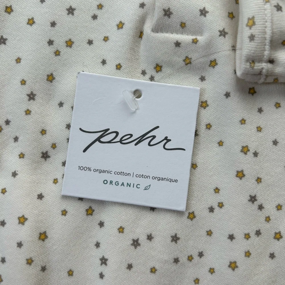 Kids Cream Star-Print Footie One-Piece